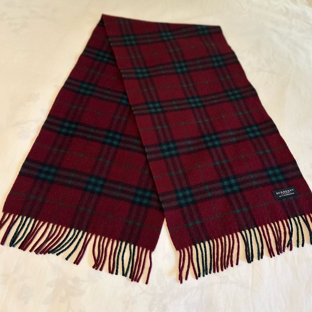 Burberry Red and Green Plaid Scarf